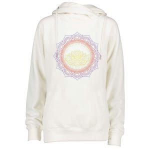 Yoga Art Buddhist Flower Blossom Spiritual Dala Lotus Gift Womens Funnel Neck Pullover Hood