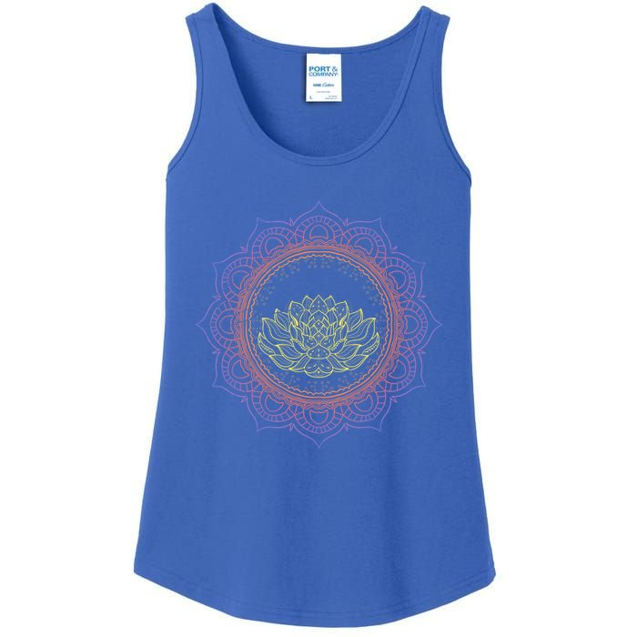 Yoga Art Buddhist Flower Blossom Spiritual Dala Lotus Gift Ladies Essential Tank