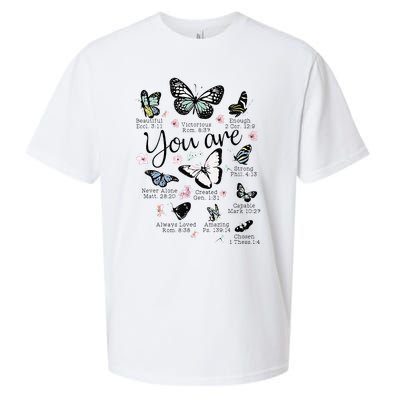 You Are Beautiful Bible Verse Religious Christian Butterfly Sueded Cloud Jersey T-Shirt