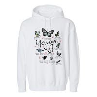 You Are Beautiful Bible Verse Religious Christian Butterfly Garment-Dyed Fleece Hoodie