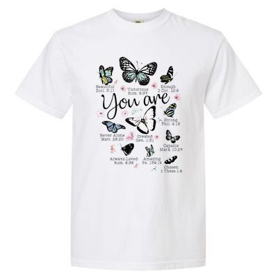 You Are Beautiful Bible Verse Religious Christian Butterfly Garment-Dyed Heavyweight T-Shirt