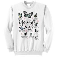 You Are Beautiful Bible Verse Religious Christian Butterfly Sweatshirt