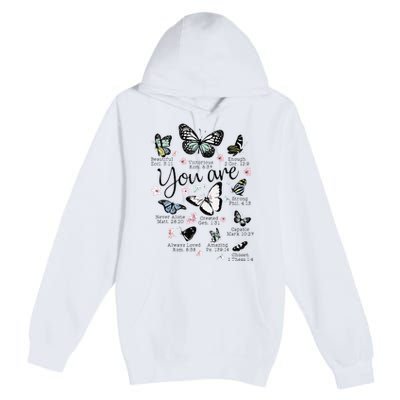 You Are Beautiful Bible Verse Religious Christian Butterfly Premium Pullover Hoodie