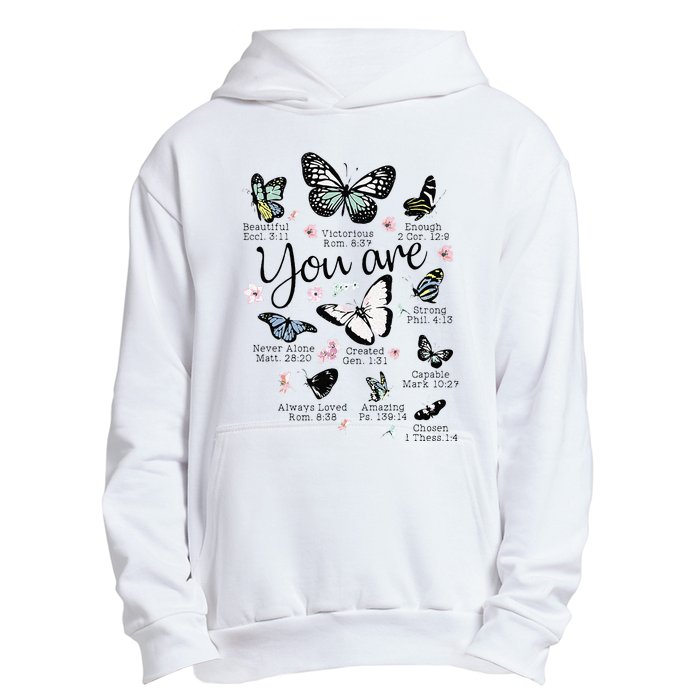 You Are Beautiful Bible Verse Religious Christian Butterfly Urban Pullover Hoodie