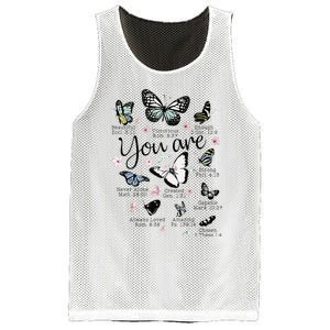 You Are Beautiful Bible Verse Religious Christian Butterfly Mesh Reversible Basketball Jersey Tank