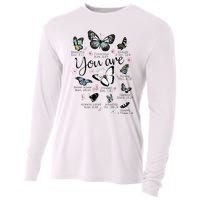 You Are Beautiful Bible Verse Religious Christian Butterfly Cooling Performance Long Sleeve Crew