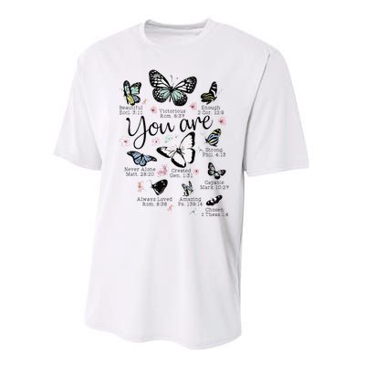 You Are Beautiful Bible Verse Religious Christian Butterfly Performance Sprint T-Shirt