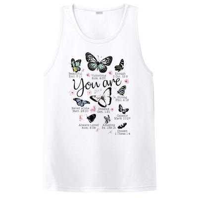 You Are Beautiful Bible Verse Religious Christian Butterfly PosiCharge Competitor Tank