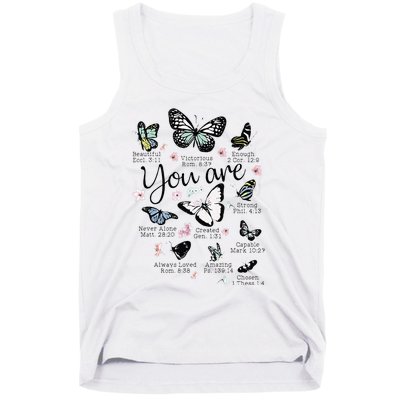 You Are Beautiful Bible Verse Religious Christian Butterfly Tank Top