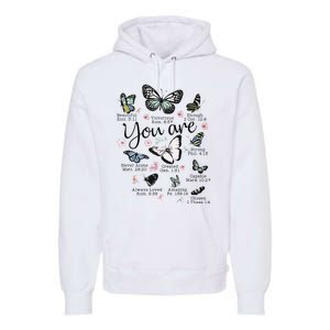 You Are Beautiful Bible Verse Religious Christian Butterfly Premium Hoodie