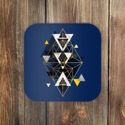 Yellow And Black Geometric Coaster