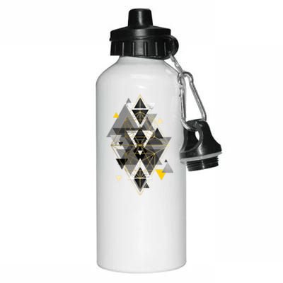 Yellow And Black Geometric Aluminum Water Bottle