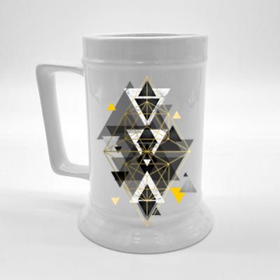 Yellow And Black Geometric Beer Stein