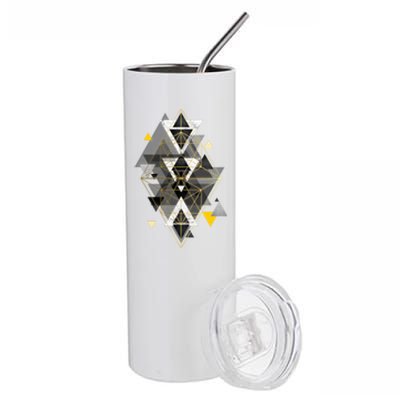 Yellow And Black Geometric Stainless Steel Tumbler