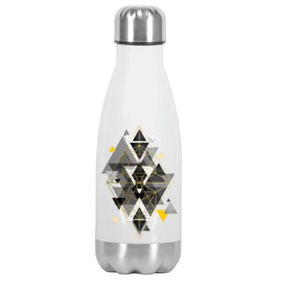 Yellow And Black Geometric Stainless Steel Insulated Water Bottle