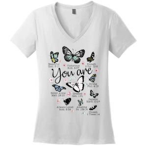 You Are Beautiful Bible Verse Religious Christian  Women's V-Neck T-Shirt