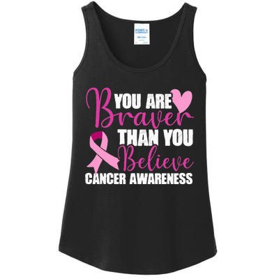 You Are Braver Than You Believe Breast Cancer Awareness Ladies Essential Tank