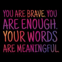 You Are Brave You Are Enough Inspirational Quote Drawstring Bag