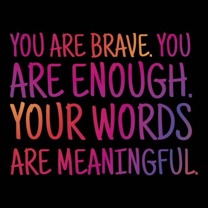 You Are Brave You Are Enough Inspirational Quote Drawstring Bag