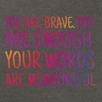 You Are Brave You Are Enough Inspirational Quote Cotton Canvas Backpack