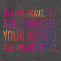You Are Brave You Are Enough Inspirational Quote Vector Backpack
