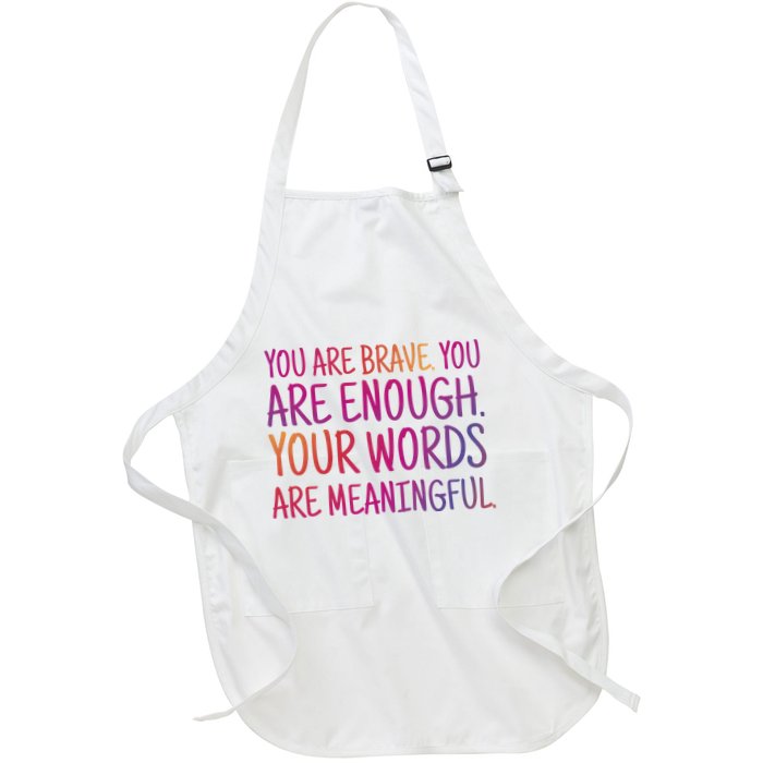 You Are Brave You Are Enough Inspirational Quote Apron