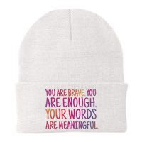 You Are Brave You Are Enough Inspirational Quote Knit Cap Winter Beanie