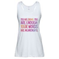 You Are Brave You Are Enough Inspirational Quote Ladies Essential Flowy Tank
