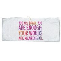 You Are Brave You Are Enough Inspirational Quote Large Microfiber Waffle Golf Towel