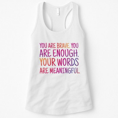 You Are Brave You Are Enough Inspirational Quote Womens Tank Top