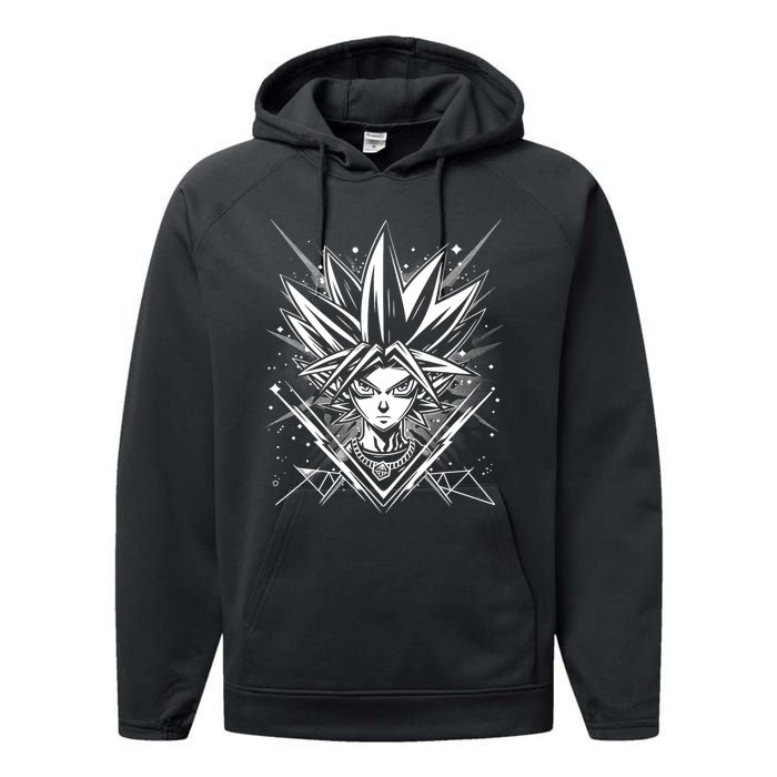 Yugioh Anime Cards Manga Comic Japanese Style Gamer Design Performance Fleece Hoodie