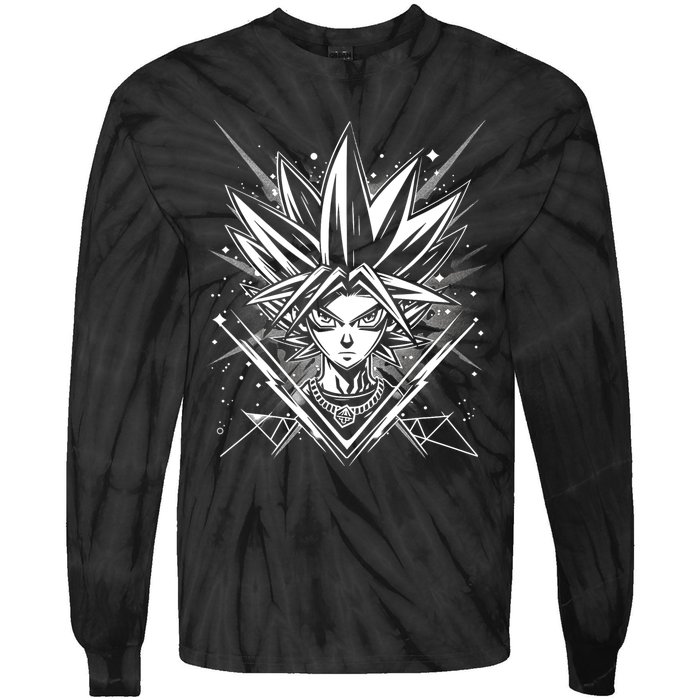 Yugioh Anime Cards Manga Comic Japanese Style Gamer Design Tie-Dye Long Sleeve Shirt