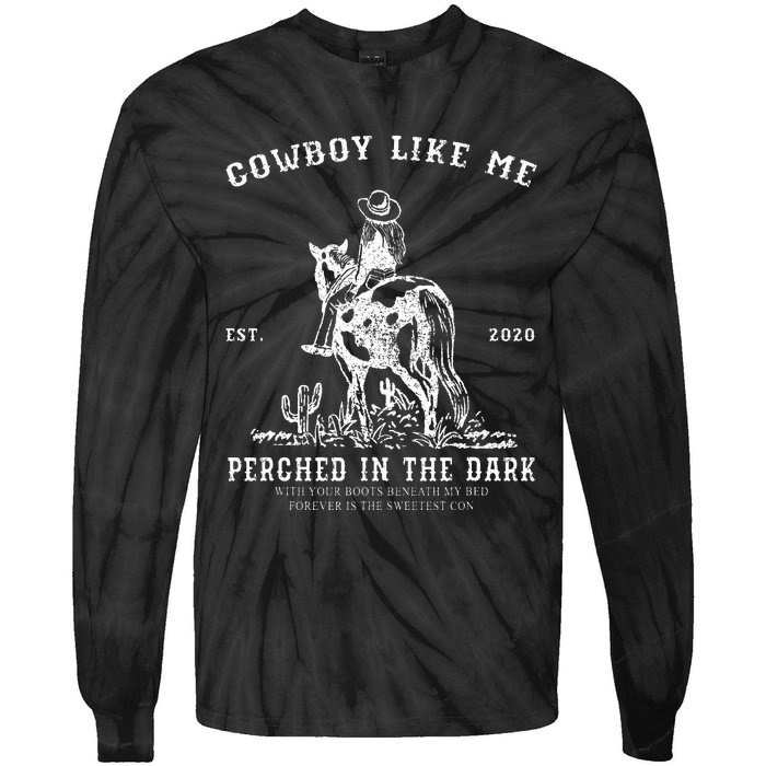 YouRe A Cowboy Like Me Vintage Cowgirl Horse Lover Tie-Dye Long Sleeve Shirt