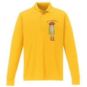 You're A Cowboy Like Me Performance Long Sleeve Polo