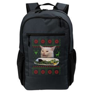 Yelling At Cat Ugly Christmas Sweater Funny Meme Gift Daily Commute Backpack