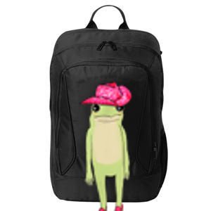 YouRe A Cowboy Like Me Funny Frog Pink Cowboy Hat Cowgirl City Backpack