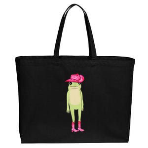 YouRe A Cowboy Like Me Funny Frog Pink Cowboy Hat Cowgirl Cotton Canvas Jumbo Tote