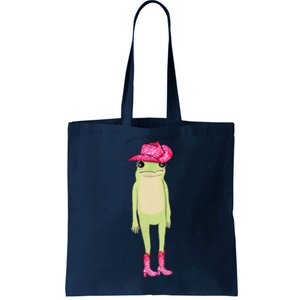 YouRe A Cowboy Like Me Funny Frog Pink Cowboy Hat Cowgirl Tote Bag