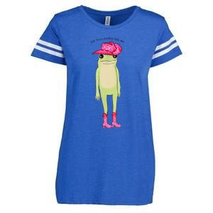 YouRe A Cowboy Like Me Funny Frog Pink Cowboy Hat Cowgirl Enza Ladies Jersey Football T-Shirt