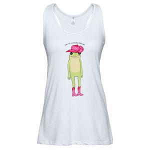 YouRe A Cowboy Like Me Funny Frog Pink Cowboy Hat Cowgirl Ladies Essential Flowy Tank