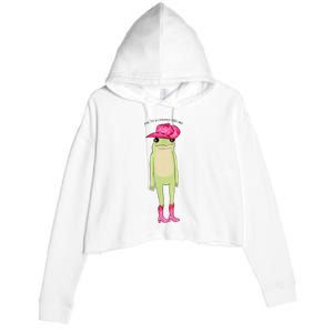 YouRe A Cowboy Like Me Funny Frog Pink Cowboy Hat Cowgirl Crop Fleece Hoodie