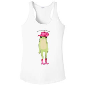 YouRe A Cowboy Like Me Funny Frog Pink Cowboy Hat Cowgirl Ladies PosiCharge Competitor Racerback Tank