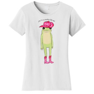 YouRe A Cowboy Like Me Funny Frog Pink Cowboy Hat Cowgirl Women's T-Shirt