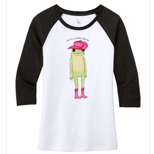 YouRe A Cowboy Like Me Funny Frog Pink Cowboy Hat Cowgirl Women's Tri-Blend 3/4-Sleeve Raglan Shirt