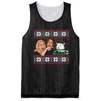 Yelling At Cat Ugly Christmas Sweater Funny Meme Gift Mesh Reversible Basketball Jersey Tank