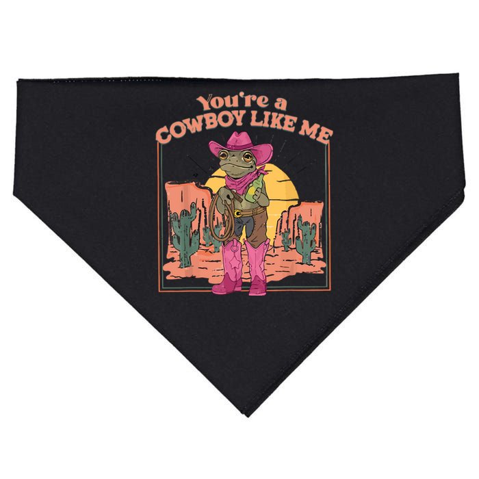 Youre A Cowboy Like Me Cowboy Frog Funny USA-Made Doggie Bandana