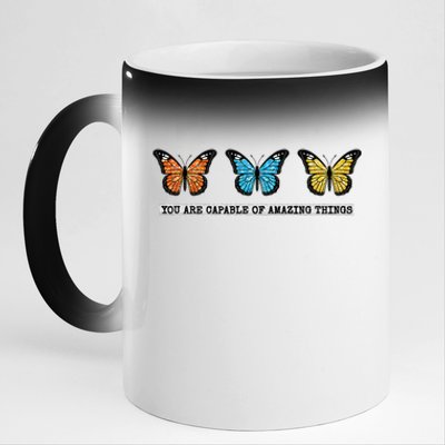 You Are Capable Of Amazing Things Monarch Butterfly 11oz Black Color Changing Mug