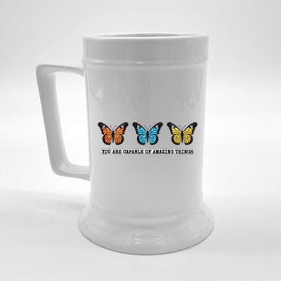 You Are Capable Of Amazing Things Monarch Butterfly Beer Stein