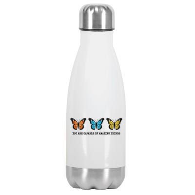 You Are Capable Of Amazing Things Monarch Butterfly Stainless Steel Insulated Water Bottle