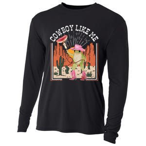 Youre A Cowboy Like Me Frog Cowboy Hat Cowgirl Cooling Performance Long Sleeve Crew